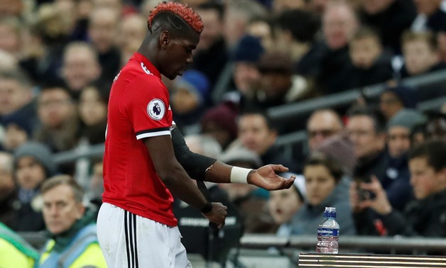Soccer Football - Premier League - Tottenham Hotspur vs Manchester United - Wembley Stadium, London, Britain - January 31, 2018 Manchester United's Paul Pogba looks dejected as he is substituted - REUTERS/Eddie Keogh