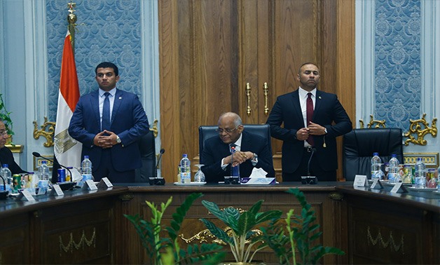 Speaker of the Parliament Ali Abdel Aal during today's session- YOUM7-Archive