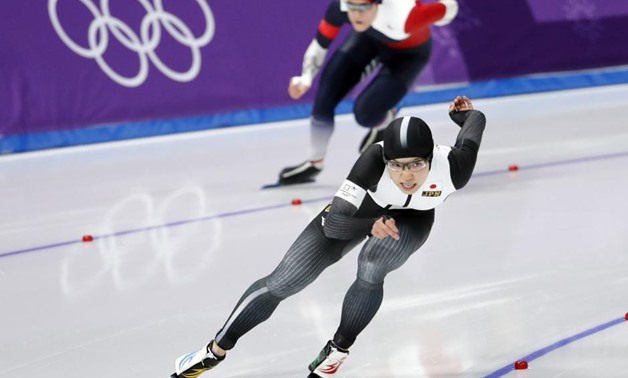 February 18, 2018 - Nao Kodaira of Japan and Karolina Erbanova of the Czech Republic compete. REUTERS/Damir Sagolj