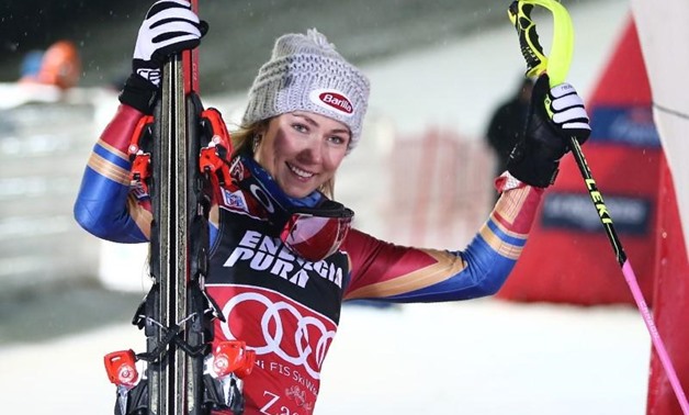 agreb, Croatia - January 3, 2018 - Mikaela Shiffrin of the U.S. reacts after winning the competition. REUTERS/Antonio Bronic