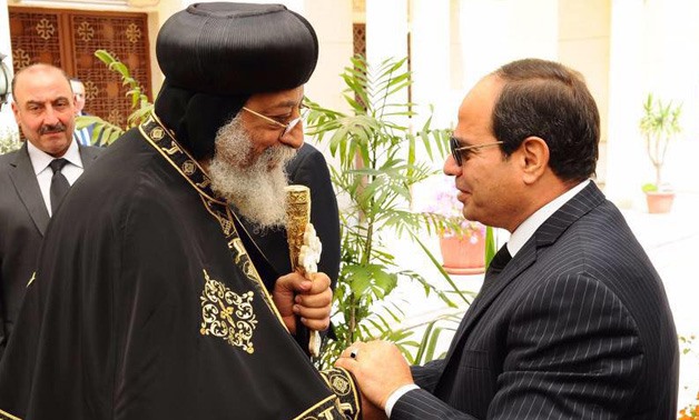 President Sisi meets Coptic Orthodox Church’s Pope Tawadros II 