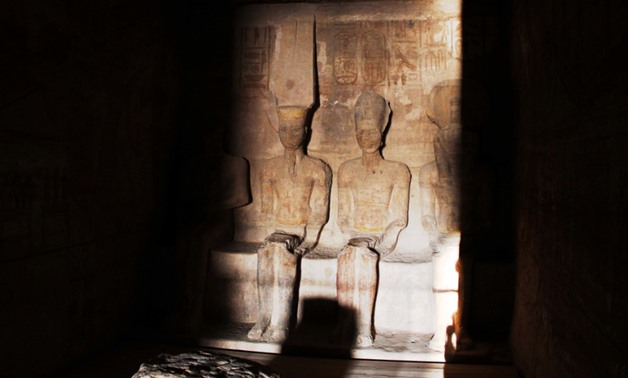 Sun on Thursday illuminated the face of Ramses II sanctuary in the Abu Simple temple in south Aswan for 20 minutes in a rare phenomenon that takes place twice a year - Muhammad Fawzy/Egypt Today
