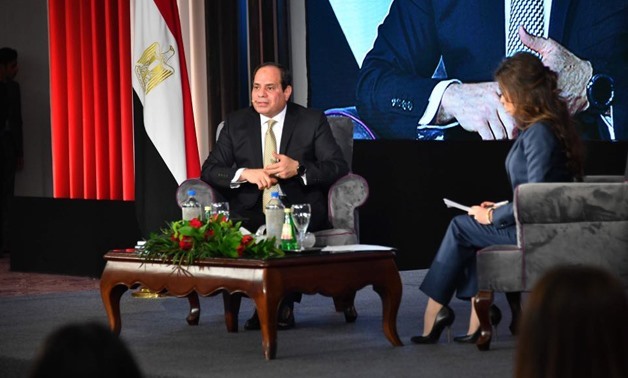 President Sisi answered citizen’s questions about his first four years in office during the session entitled “Ask the President” at Tale of Homeland Conference on 19 January 2018- press photo
