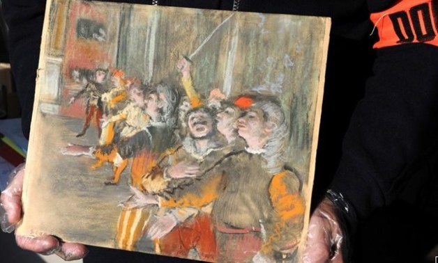 The 1877 painting "Les Choristes" (The Chorus Singers) by Edgar Degas, seen in this picture provided by the French Customs on February 23, 2018