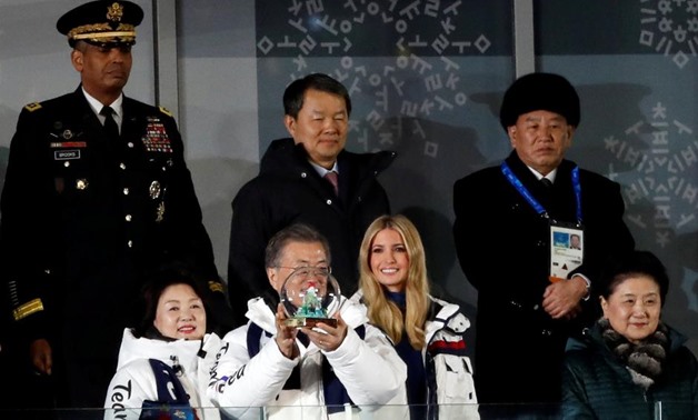 Pyeongchang 2018 Winter Olympics - Closing ceremony - Pyeongchang Olympic Stadium - Pyeongchang, South Korea - February 25, 2018 - President of the International Olympic Committee Thomas Bach, Ivanka Trump, senior White House adviser, and member of the No