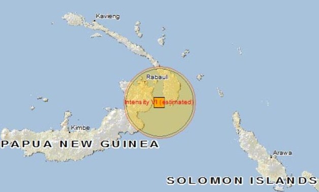 A map showing the location of a PNG earthquake - AFP

