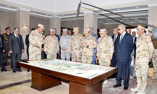 President Sisi in a military uniform has inaugurated the Unified Command of the East of the Canal to Combat Terrorism - press photo