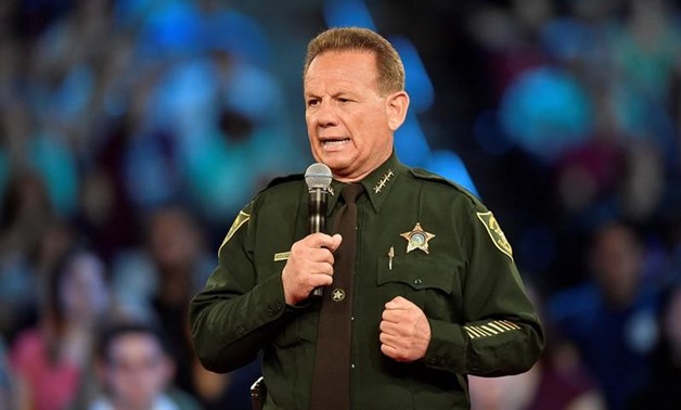 Broward County Sheriff Scott Israel speaks before the start of a CNN town hall meeting at the BB&T Center, in Sunrise, Florida, U.S. February 21, 2018 - Reuters
