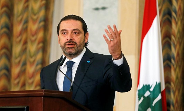 Lebanese Prime Minister Saad al-Hariri gestures during a donor conference in Beirut, Lebanon February 1, 2018. REUTERS/Mohamed Azakir