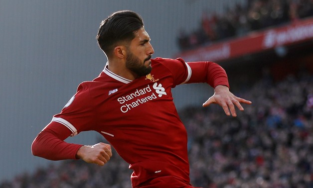 Soccer Football - Premier League - Liverpool vs West Ham United - Anfield, Liverpool, Britain - February 24, 2018 Liverpool's Emre Can celebrates scoring their first goal - Action Images via Reuters/Carl Recine 