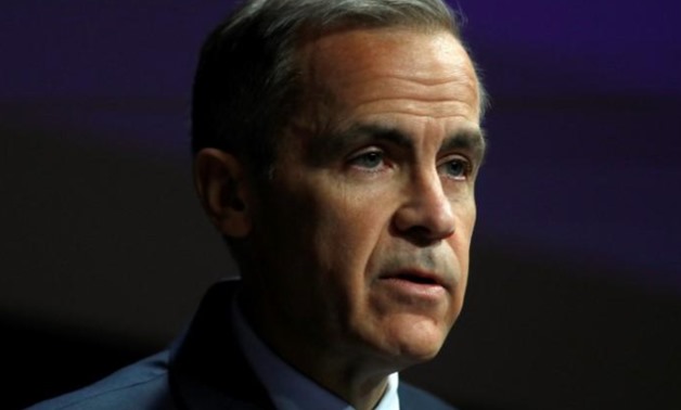 The Governor of the Bank of England, Mark Carney, speaks to the Scottish Economics Forum, via a live feed, in central London, Britain March 2, 2018. REUTERS/Peter Nicholls