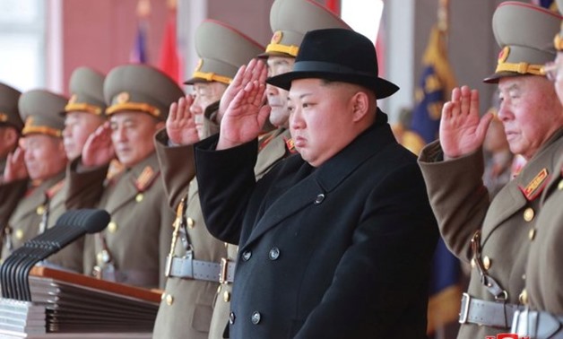 FILE PHOTO - North Korean leader Kim Jong Un attends a grand military parade celebrating the 70th founding anniversary of the Korean People's Army at the Kim Il Sung Square in Pyongyang, in this photo released by North Korea's Korean Central News Agency (