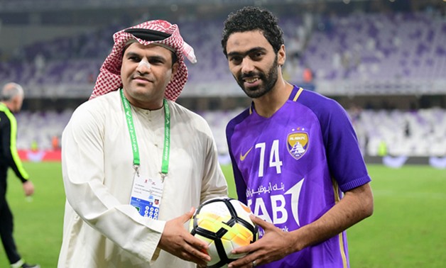 Hussein el-Shahat’s award as the man of the match in Ajman’s match - Al Ain official website