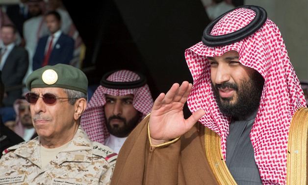 Saudi Arabia's Crown Prince Mohammed bin Salman gestures during the graduation ceremony of the 93rd batch of the cadets of King Faisal Air Academy, in Riyadh, Saudi Arabia, February 21, 2018. Bandar Algaloud/Courtesy of Saudi Royal Court/REUTERS
