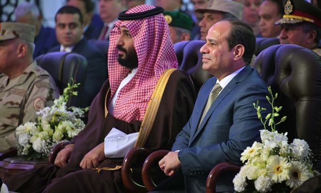 Saudi Arabia's Crown Prince Mohammed bin Salman and President Abdel Fatah al-Sisi in Ismailia, Egypt on March 5, 2018 – Press Photo