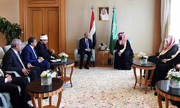 Prime Minister Sherif Ismail’s meeting with Saudi Crown Prince Mohamed bin Salman-Press photo