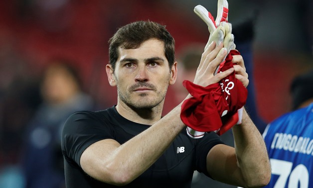 Soccer Football - Champions League Round of 16 Second Leg - Liverpool vs FC Porto - Anfield, Liverpool, Britain - March 6, 2018 Porto's Iker Casillas applauds fans after the match REUTERS/Andrew Yates 
