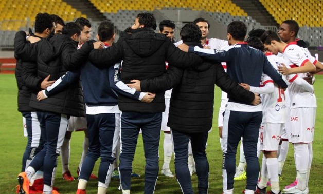FILE - Zamalek players before El Masry game 