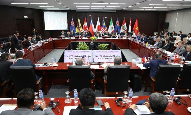 Trade ministers and delegates from the 11 remaining members of the Trans-Pacific Partnership (TPP) meet in Vietnam last November, in the leadup to a slimmed-down version of their trade pact's taking effect without the United States - AFP 

