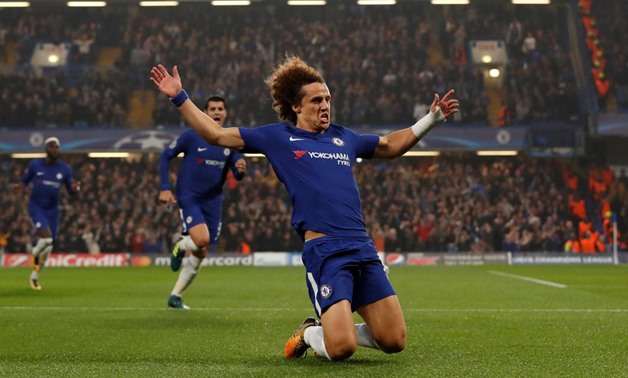 London, Britain - October 18, 2017 Chelsea's David Luiz celebrates scoring their first goal Action Images via Reuters/Andrew Boyers