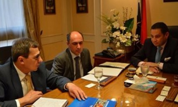 Part of the meeting between Ambassador of Ukraine to Cairo Hinadi Lati and Minister of Public Enterprise - Khaled Badwi / Press photo