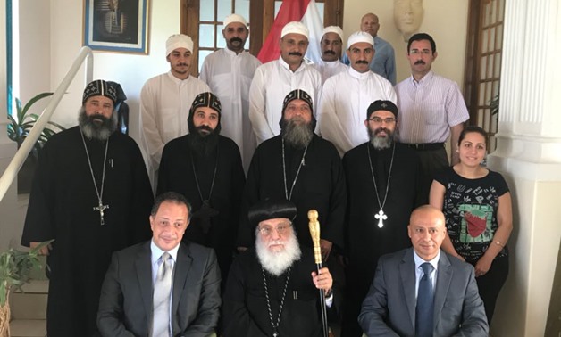 Bishop Antonious Markos, bishop of African Affairs and of the Egyptian Orthodox Church in South Africa, and other members of the church casted their votes in the 2018 presidential election - Press Photo
