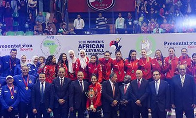 Al-Ahly Women Volleyball team with their title – Courtesy of Al-Ahly’s official Facebook page