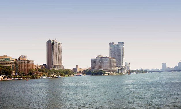 Egypt, Cairo, Nile River, Four Seasons Hotel and Grand Hyatt Cairo Panorama – CC Wikimedia