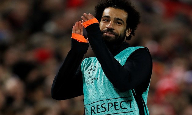 Soccer Football - Champions League Round of 16 Second Leg - Liverpool vs FC Porto - Anfield, Liverpool, Britain - March 6, 2018 Liverpool's Mohamed Salah warms up as a substitute during the game Action Images via Reuters/Lee Smith