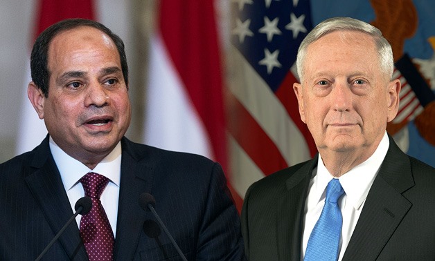 Egypt President Abdel-Fattah Al-Sisi (L) and US Secretary of Defense Jim Mattis (R)
