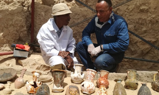 Antiquities discovered in the tomb/Ahmed Marei
