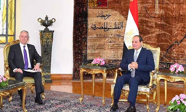 President Abdel Fatah al-Sisi and U.S. Secretary of Defense Jim Mattis  - Press Photo via Presidency Office