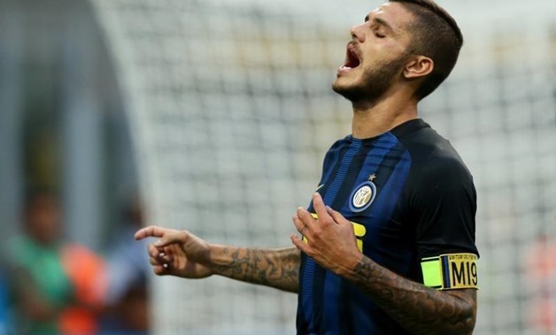 Inter Milan v Juventus - Serie A - San Siro, Milan, Italy - 18/9/16 Inter Milan's Mauro Icardi reacts Reuters / Stefano Rellandini 


