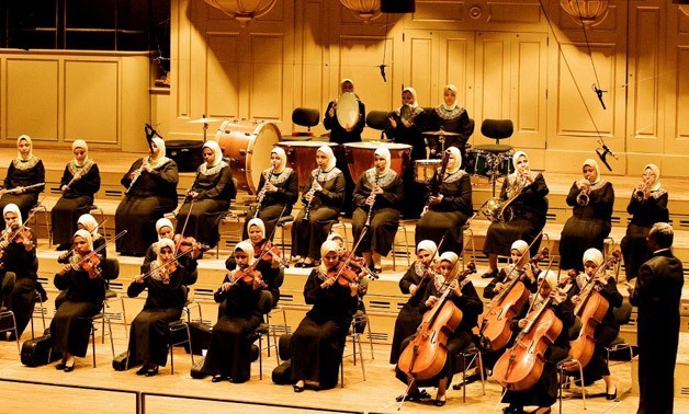 Al-Nour W Al-Amal Junior Chamber Orchestra performed for the Mother's Day celebration on Wednesday  - Official Facebook page