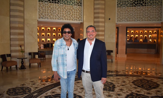 Mohamed Mounir during his stay at the Hilton Luxor Resort & Spa