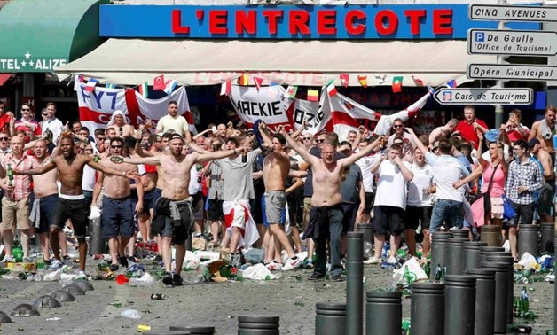 England supporters gather before the Euro 2016 England versus Russia match in Marseille, France June 11, 2016. REUTERS/Jean-Paul Pelissier 