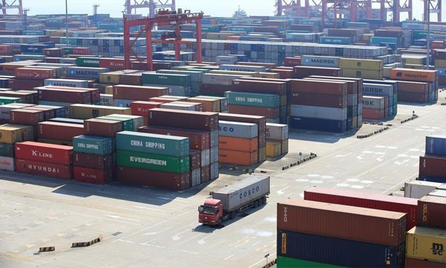 Containers are seen at the Yangshan Deep Water Port, part of the Shanghai Free Trade Zone, in Shanghai, China February 13, 2017. REUTERS/Aly Song/File photo