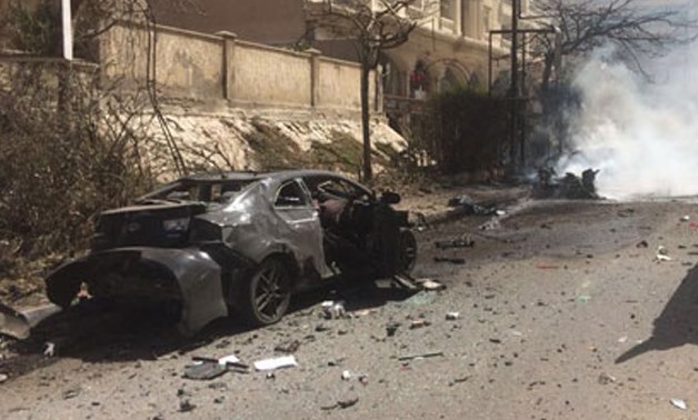 The explosion in center Alexandria that targeted the police chief on March 24, 2018 - Press photo 
