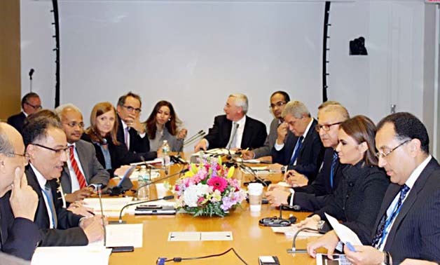 Egypt's business delegation talks with the IMF Chairperson- Press photo