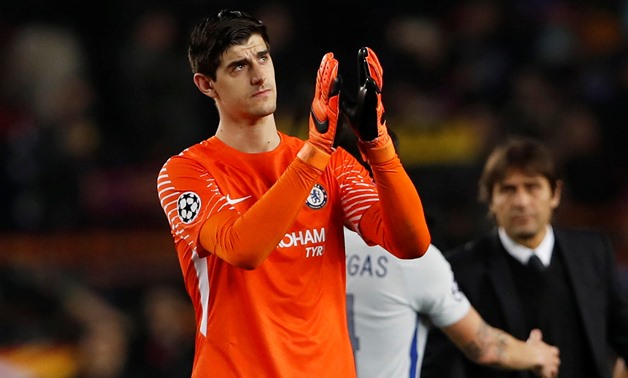 Soccer Football - Champions League Round of 16 Second Leg - FC Barcelona vs Chelsea - Camp Nou, Barcelona, Spain - March 14, 2018 Chelsea's Thibaut Courtois looks dejected after the match Action Images via Reuters/Lee Smith
