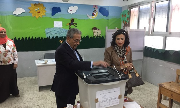 Amr Moussa, former Secretary-General of the Arab League, on the first voting day in the 2018 Presidential Election- Press Photo