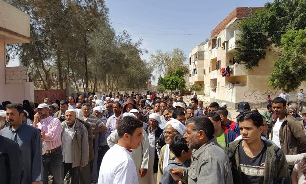 A number of North Sinai residents at a polling station in Sheikh Zuwaid/Egypt Today