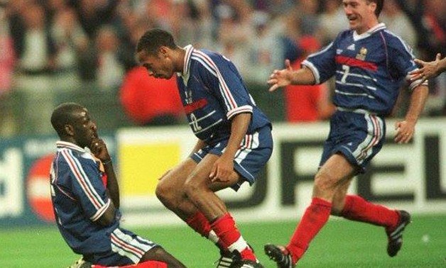 Soccer, 1998 World Cup, Lilian Thuram celebrates scoring against Croatia – Sportskeeda facebook account