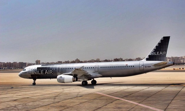 Nile Air Airbus landed in Cairo International Airport - Official Facebook Page of the Nile Air Company