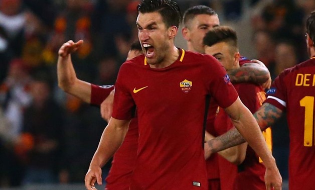 Soccer Football - Champions League Round of 16 Second Leg - AS Roma vs Shakhtar Donetsk - Stadio Olimpico, Rome, Italy - March 13, 2018 Roma's Kevin Strootman celebrates after the match REUTERS/Alessandro Bianchi
