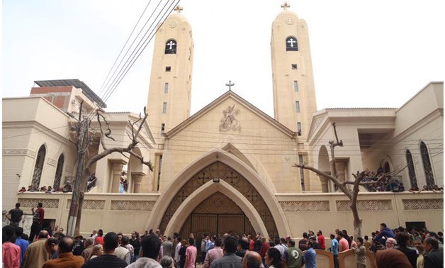 Mar Girgis church after the explosion that targeted it during Palm Sunday services on April 2017 - Egypt today /Mohamed El Hosary