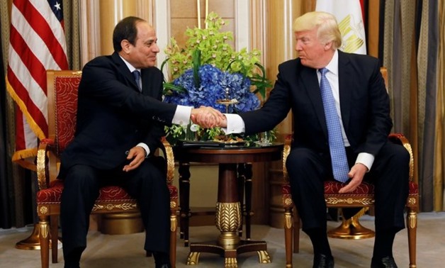 President Donald Trump meets with Egyptian President Abdel Fattah al-Sisi in Riyadh, Saudi Arabia, May 21, 2017. Reuters