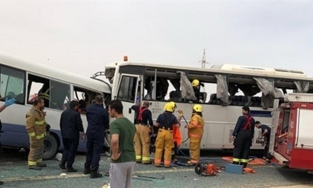 Kuwait Civil Defense near the location of the accident - press photo