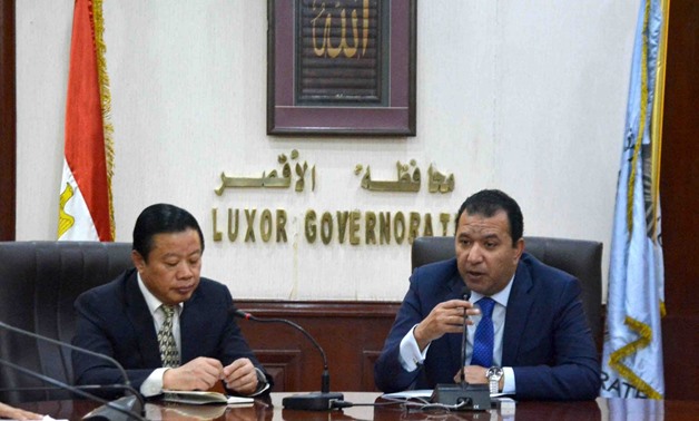 During the meeting between Governor of Luxor Mohamed Badr and the Chinese delegation – Press photo