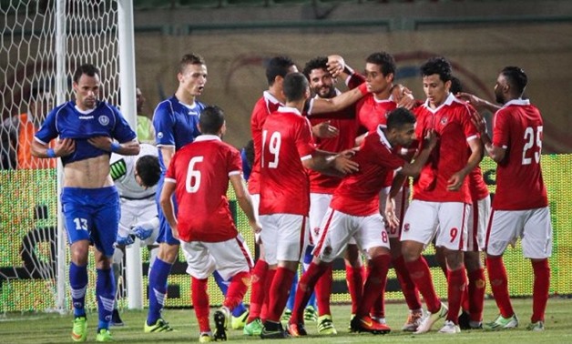FILE – Al-Ahly players celebrating Saad Samir’s goal